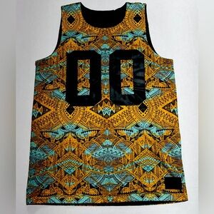 ON THE BYAS Men Tank Top Sleeveless Tribal Medium reversible Cozycore Outdoor‎